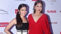 Alia Bhatt & Sonakshi Sinha at Red Carpet of Filmfare Glamour And Style Awards 2015