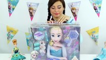 elsa hair Frozen Elsa Styling Head Toy Review W/ Disney Princess Anna in Real Life