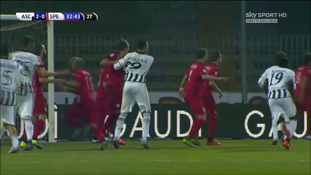 2-0 Bright Addae Goal Italy Serie B - 27.12.2015, Ascoli Calcio 2-0 Spezia Calcio