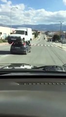 #thuglife - Dude transports car on top of your car