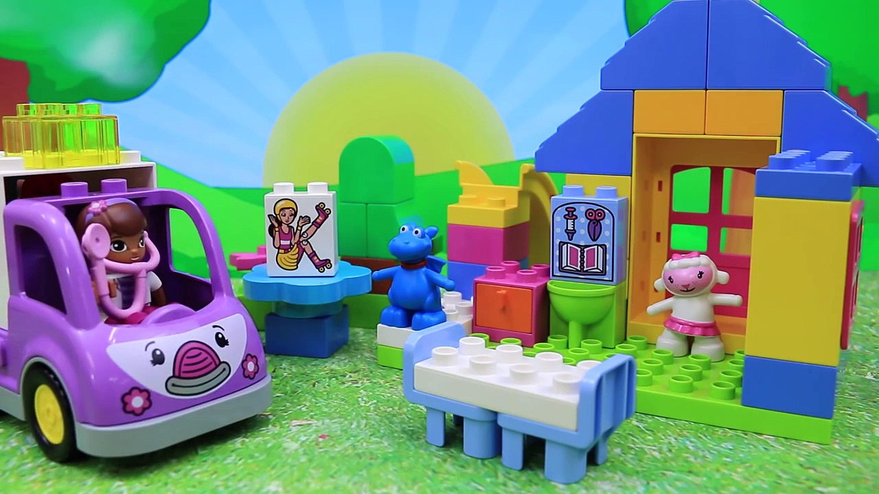 Doc McStuffins Duplo Lego Ambulance with Superheroes Superman and Batman with Spiderman