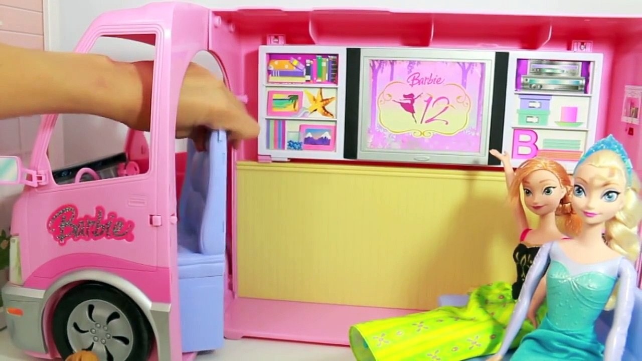 Barbie RV Motorhome FROZEN Elsa Anna Toy Review 2006 Mattel Barbie Party Bus AllToyCollect - Dailymotion Video