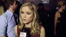 Erin Moriarty on Hope Shlottman - Marvels Jessica Jones Red Carpet