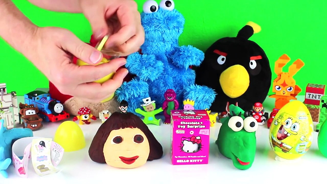 katsuma Play-Doh Dora The Explorer, Peppa Pig and Spongebob Squarepants Surprise Eggs