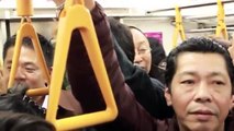 2 gaijin attacked by a Japanese drunk man in Tokyo train