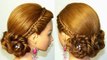 Prom, bridal hairstyle for long hair. Braided updo