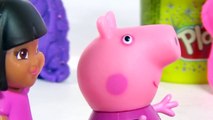 Peppa Pig E Dora Aventureira Chá com Princesa Sofia Shopkins Massinha Play-Doh em Português