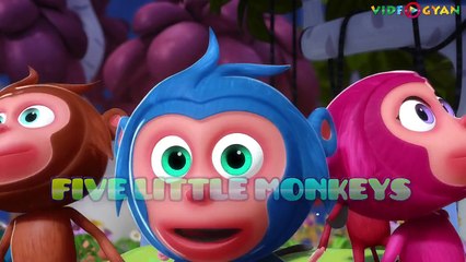 Five Little Monkeys Jumping On The Bed Nursery Rhyme | Videogyan 3D Kids Rhymes