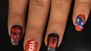 Kony 2012 nail art- Easy Kony 2012 nail design- tutorial- nail art designs- beginners- short nails