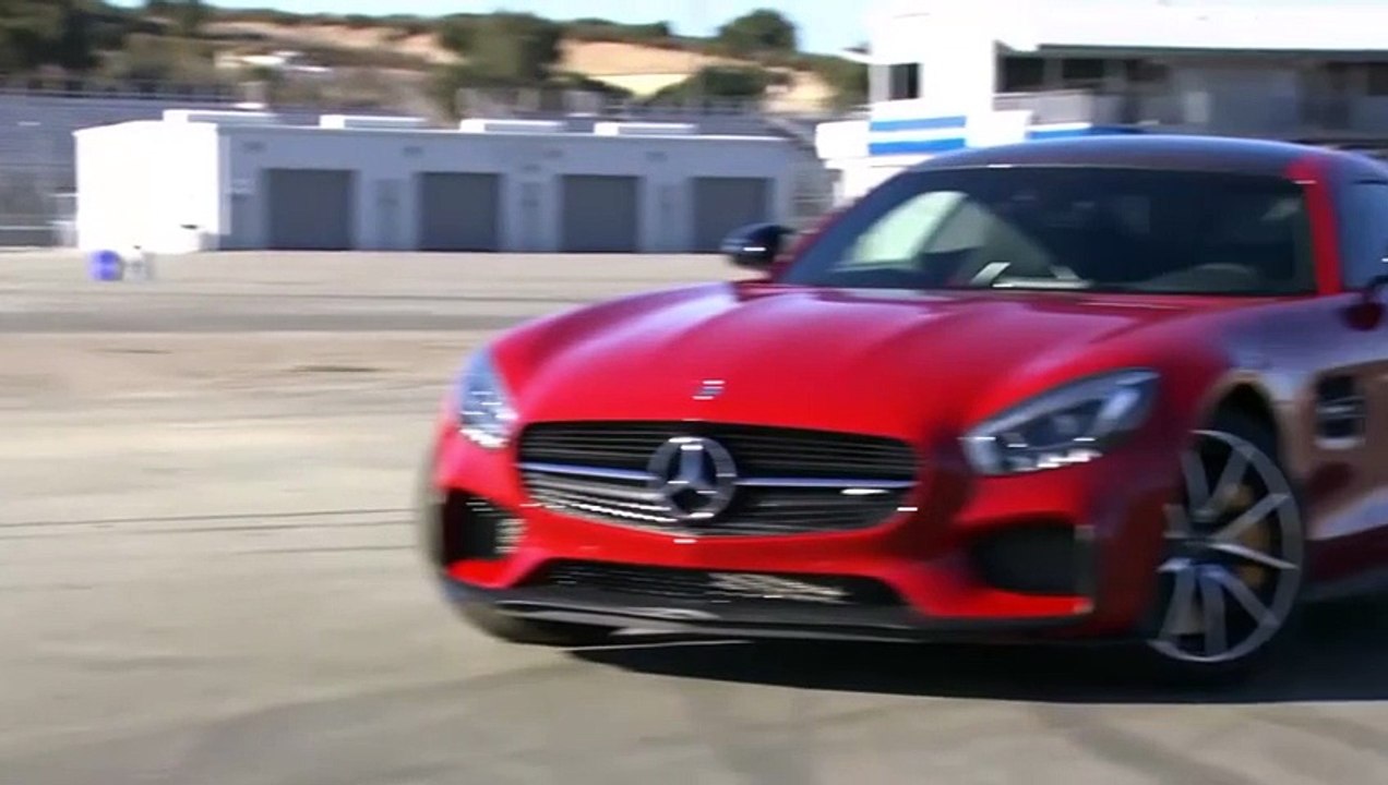 Mercedes AMG GT-S design, interior and driving scene at Laguna Seca