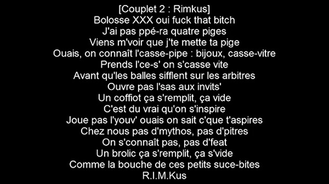 Lacrim Ft. Kore , Rimkus , Sch & WALID - On Y Est (paroles) (lyrics)