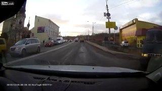 Driver knocks down two people in one go