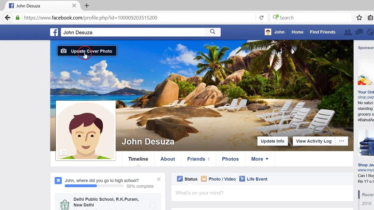 How To Change Cover Photo On Facebook ?