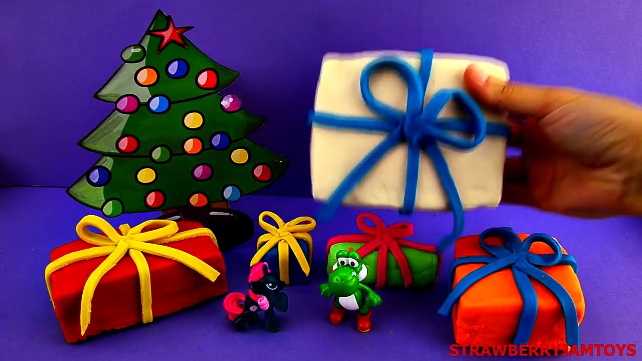Frozen Play Doh Shopkins Barbie MLP Finding Nemo Yoshi Christmas Surprise Eggs StrawberryJamToys