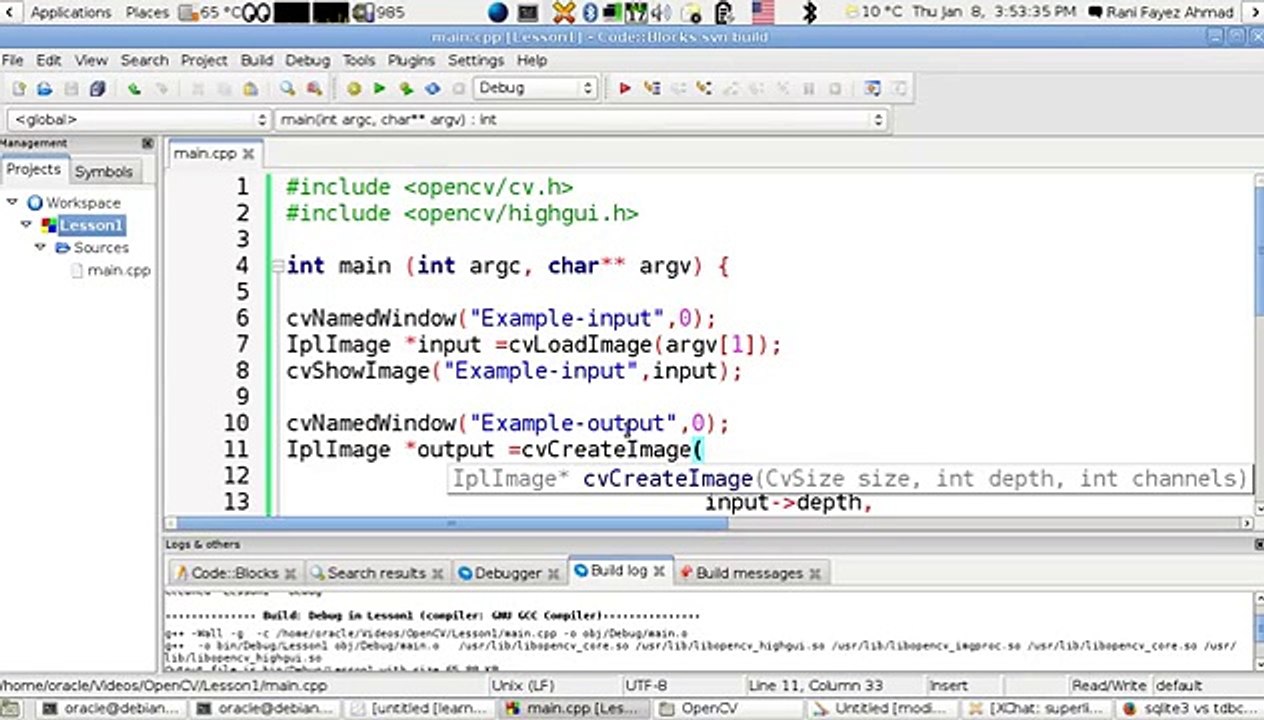 OpenCV Using C++ Lesson 10 Using cvPyrDown() (Arabic Version)