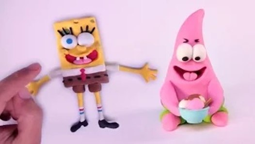 Spongebob Squarepants Clay + Play doh STOP MOTION video --- Bob Esponja