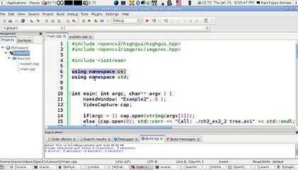 OpenCV Using C++ Lesson 15 Reading And Displaying A Video (Arabic Version) - YouTube