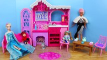 Barbie Life In The Dreamhouse Dollhouse Frozen Kids & Elsa Snow Cabin Doll House DisneyCarToys