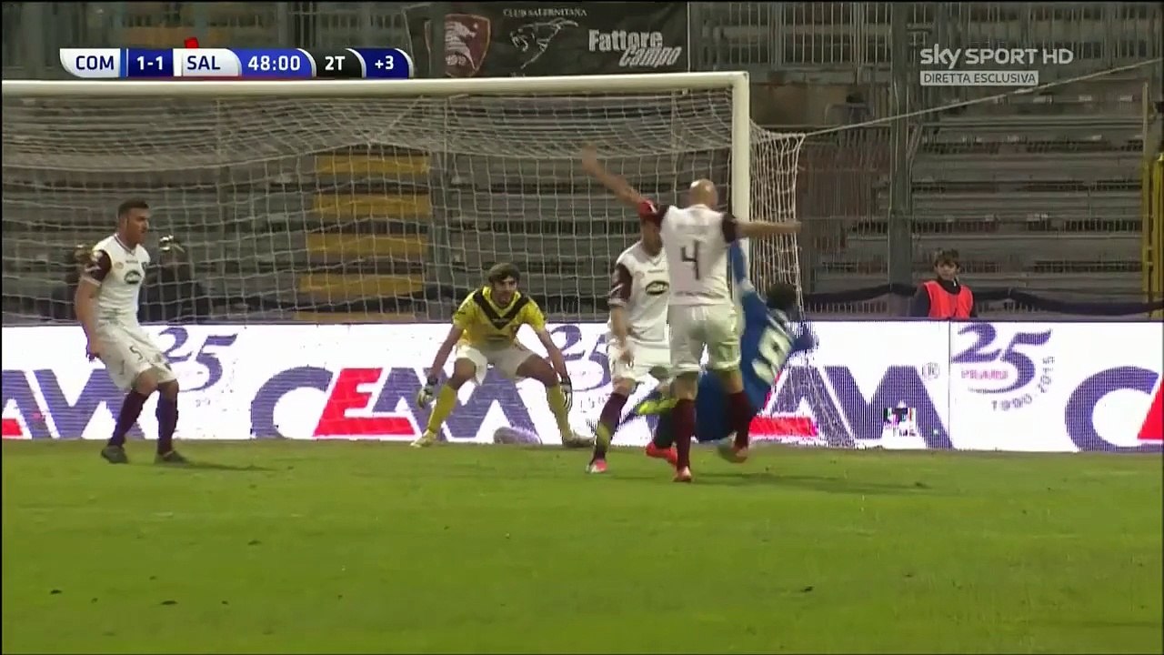 Simone Ganz Penalty Goal Italy  Serie B - 27.12.2015, Calcio Como 2-1 Salernitana