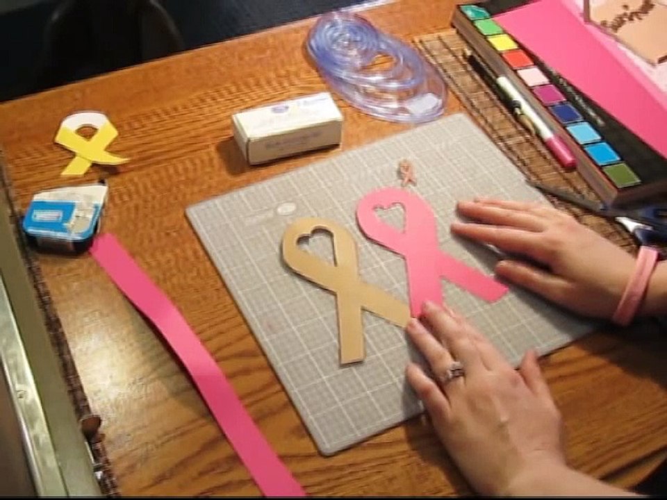Papercraft Scrapbooking Tutorial #5_ Breast Cancer Awareness And Paper Ribbon Embellishments