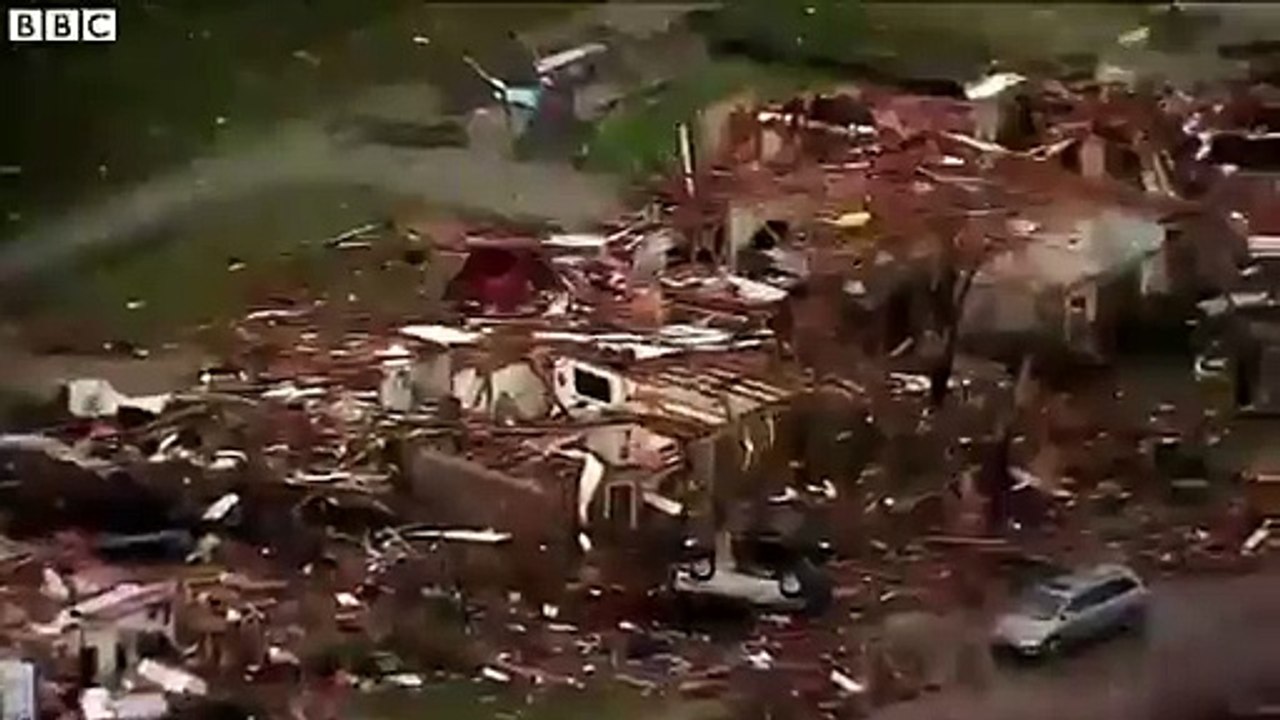 Aerial footage of Texas tornado damage
