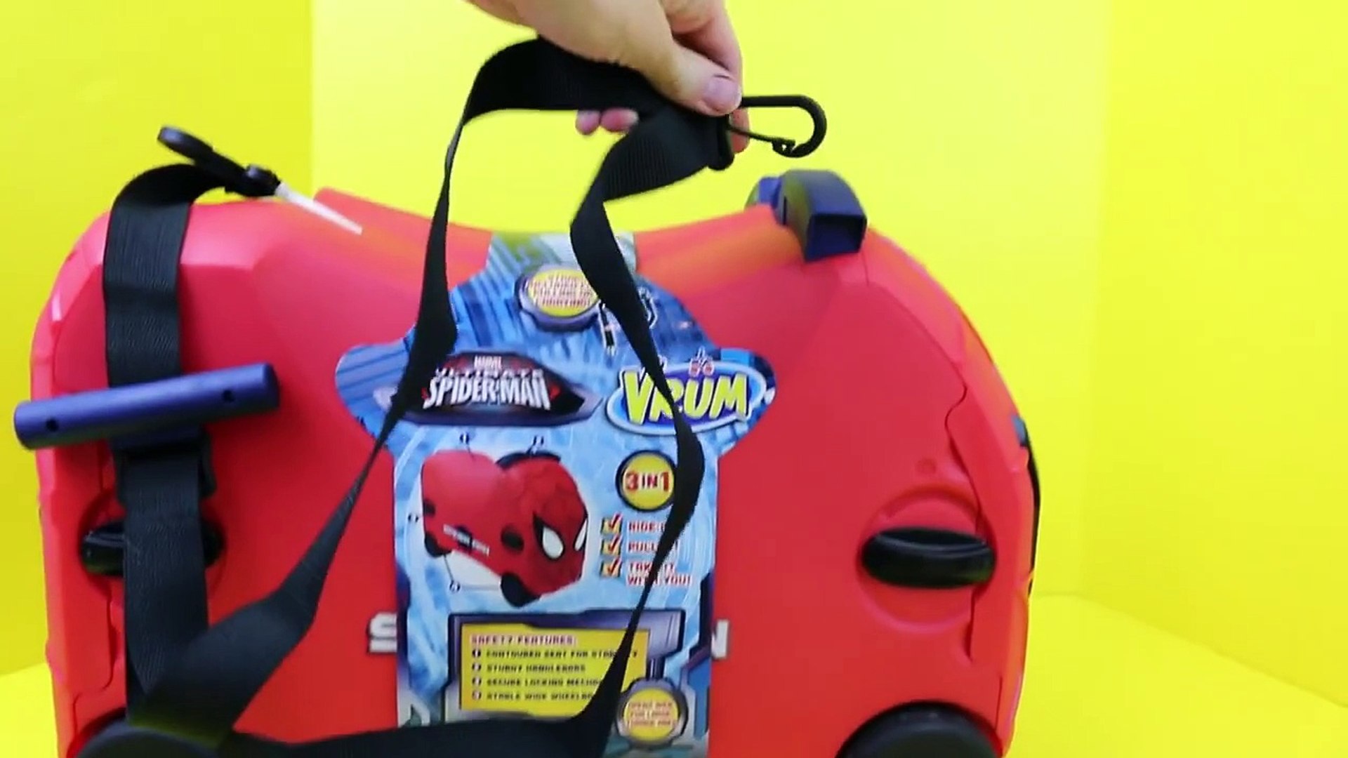 ⁣Spiderman Vrum Ride Along Luggage Storing Disney Frozen Anna and Elsa Barbie Dolls by DisneyCarToys