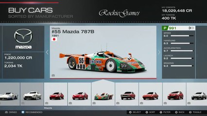 Forza 5 Car List - Mazda, Mclaren