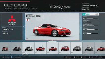 Forza 5 Car List - Mitsubishi, Nissan
