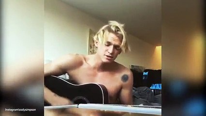 Cody Simpson shares intimate rehearsal video from a private jam session as he belts out the lyrics t