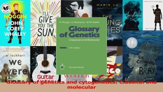 Read  Glossary of genetics and cytogenetics Classical and molecular Ebook Free