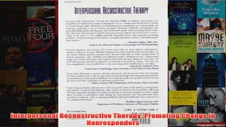 Interpersonal Reconstructive Therapy Promoting Change in Nonresponders