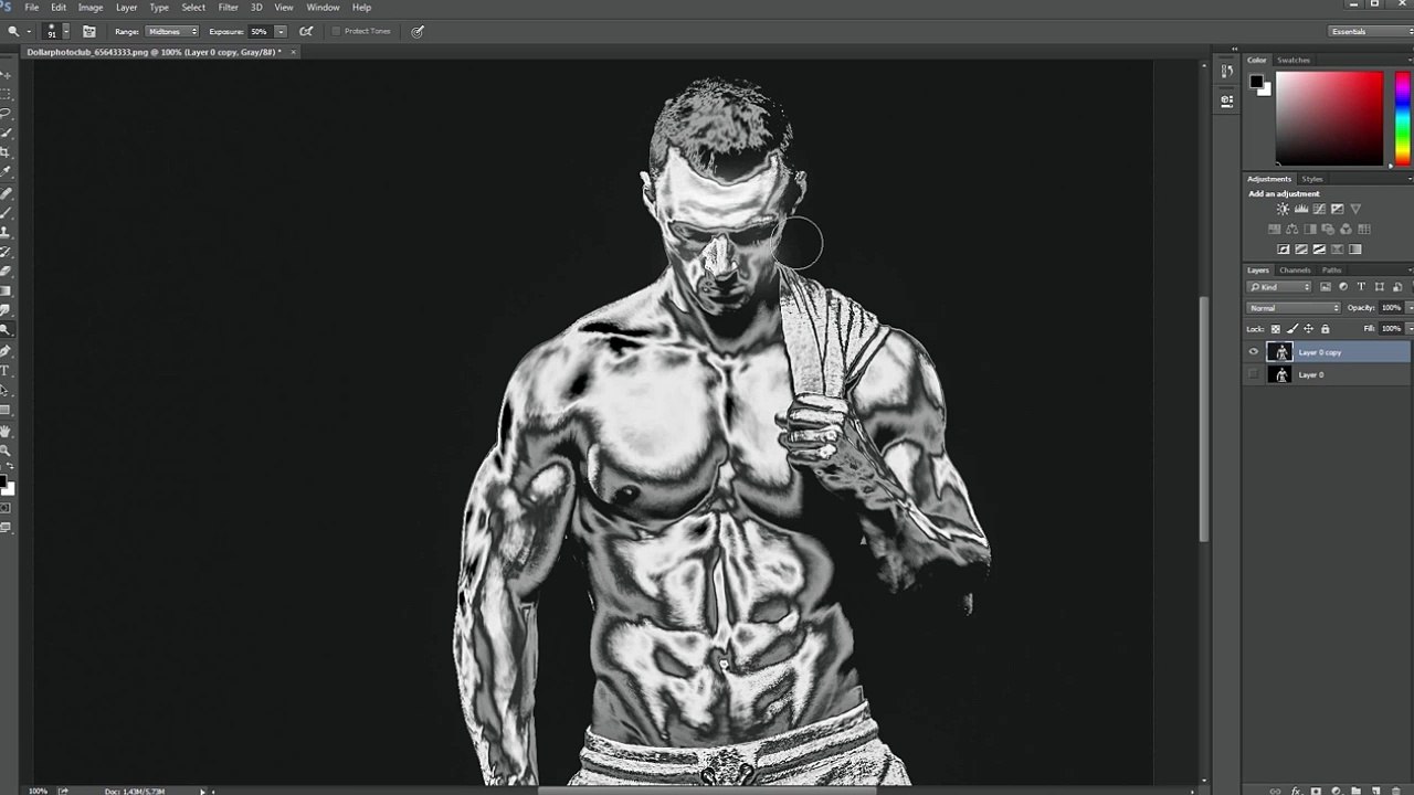 Photoshop Tutorial - Metal Body Effect (part 17)