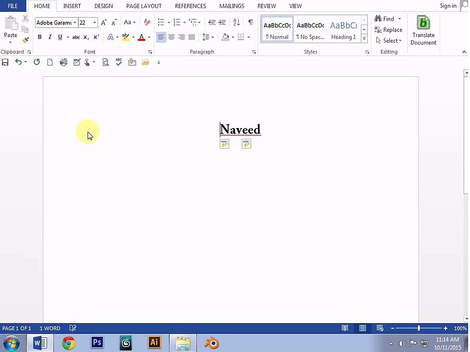 font size and style