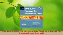 Read  101 Law Forms for Personal Use 101 Law Forms for Personal Use 2nd ed EBooks Online