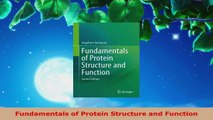 Read  Fundamentals of Protein Structure and Function Ebook Free