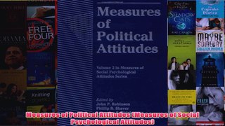 Measures of Political Attitudes Measures of Social Psychological Attitudes