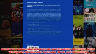 Handbook of Musculoskeletal Pain and Disability Disorders in the Workplace Handbooks in
