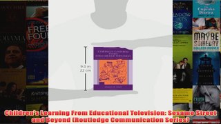 Childrens Learning From Educational Television Sesame Street and Beyond Routledge