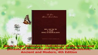 Read  Blacks Law Dictionary Definitions of the terms and phrases of American and English EBooks Online