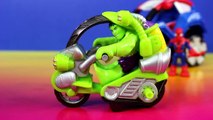 Playskool Heroes Hulk With Tread Racer & Spider-man Stunt Buggy Battle Doc Ock