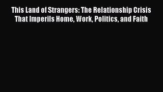 This Land of Strangers: The Relationship Crisis That Imperils Home Work Politics and Faith