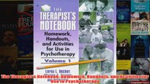 The Therapists Notebook Homework Handouts and Activities for Use in Psychotherapy