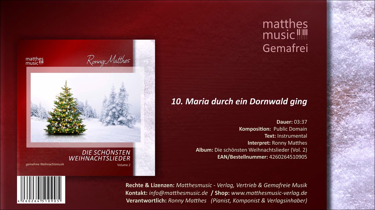 Maria durch ein Dornwald ging - instrumentale Weihnachtsmusik (10/13) - CD: Die schönsten Weihnachtslieder (Vol. 2)