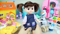 Baby doll & Ice cream Refrigerator toy 콩순이 와 겨울왕국 올라프 아이스크��