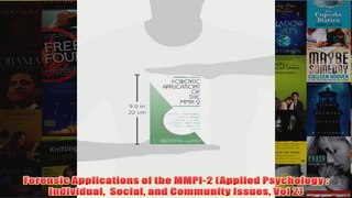 Forensic Applications of the MMPI2 Applied Psychology  Individual  Social and Community