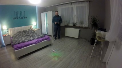 Drone crashes into ceiling light