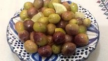 تخليل و تصبير الزيتون المدقوق / المشقوق بالبيت من المطبخ المغربي مع ربيعة Olive En Conserve