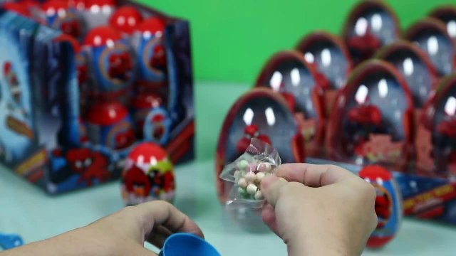 surprise eggs angry birds, blue angry bird, spiderman collector, marvell Spider-Man and disney toys!