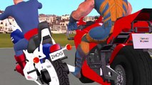 Bike Racing Videos For Children By Spiderman Ironman Hulk Batman Superman Cartoons