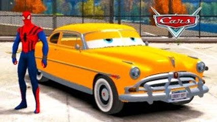 New Spiderman Parody Spider man with his Hudson Disney Cars and Songs for Children
